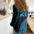Custom Fiji Rugby Women Casual Shirt Kaiviti Fijian Tribal World Cup Blue No2 - Wonder Print Shop