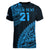 Custom Fiji Rugby Women V Neck T Shirt Kaiviti Fijian Tribal World Cup Blue No2 - Wonder Print Shop