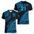 Custom Fiji Rugby Women V Neck T Shirt Kaiviti Fijian Tribal World Cup Blue No2 - Wonder Print Shop