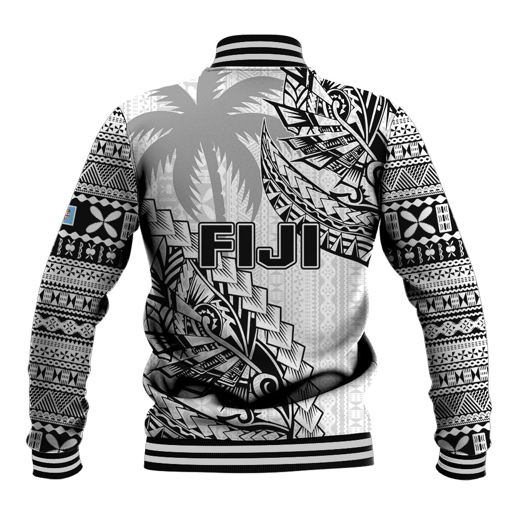 Fiji Rugby Baseball Jacket Kaiviti Fijian Tribal World Cup White LT9 - Wonder Print Shop