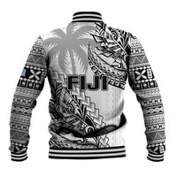 Fiji Rugby Baseball Jacket Kaiviti Fijian Tribal World Cup White LT9 - Wonder Print Shop