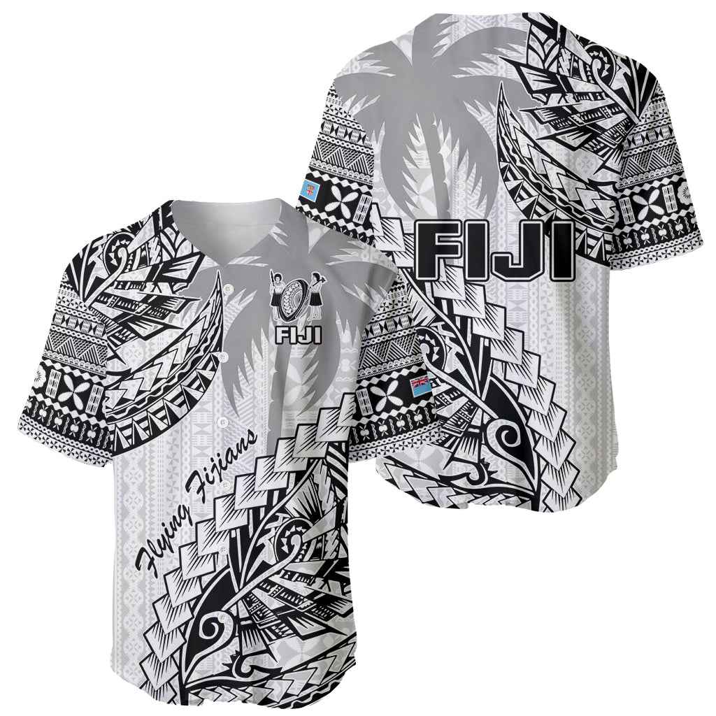 Fiji Rugby Baseball Jersey Kaiviti Fijian Tribal World Cup White LT9 - Wonder Print Shop