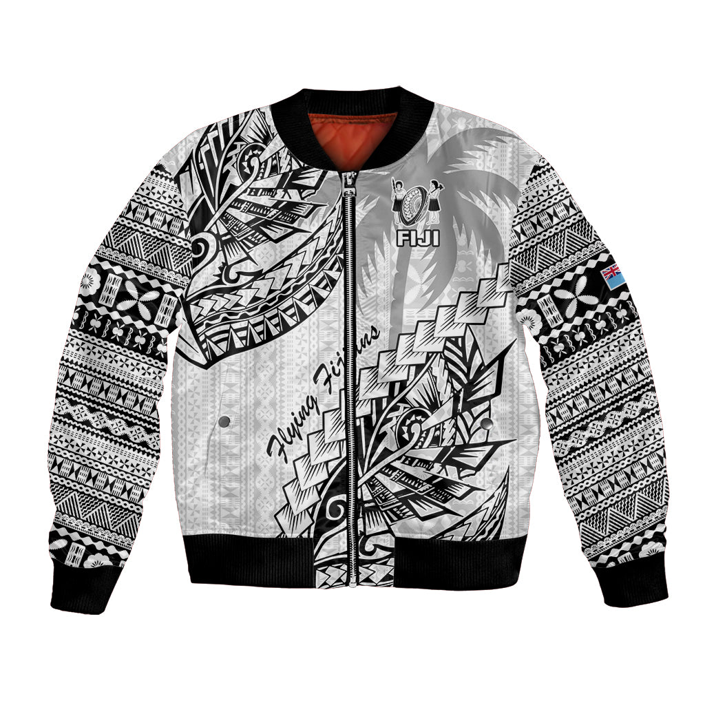 Fiji Rugby Bomber Jacket Kaiviti Fijian Tribal World Cup White LT9 - Wonder Print Shop