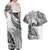 Fiji Rugby Couples Matching Off Shoulder Maxi Dress and Hawaiian Shirt Kaiviti Fijian Tribal World Cup White LT9 - Wonder Print Shop