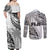 Fiji Rugby Couples Matching Off Shoulder Maxi Dress and Long Sleeve Button Shirt Kaiviti Fijian Tribal World Cup White LT9 - Wonder Print Shop