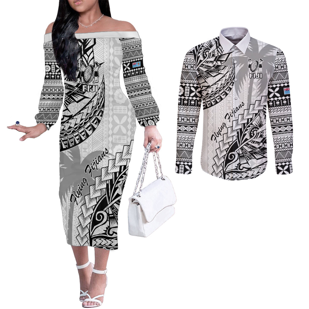 fiji-rugby-couples-matching-off-the-shoulder-long-sleeve-dress-and-long-sleeve-button-shirt-kaiviti-fijian-tribal-world-cup-white