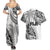 Fiji Rugby Couples Matching Summer Maxi Dress and Hawaiian Shirt Kaiviti Fijian Tribal World Cup White LT9 - Wonder Print Shop