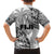 Fiji Rugby Family Matching Off Shoulder Long Sleeve Dress and Hawaiian Shirt Kaiviti Fijian Tribal World Cup White - Wonder Print Shop