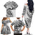 Fiji Rugby Family Matching Off Shoulder Long Sleeve Dress and Hawaiian Shirt Kaiviti Fijian Tribal World Cup White - Wonder Print Shop