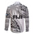 Fiji Rugby Family Matching Off Shoulder Long Sleeve Dress and Hawaiian Shirt Kaiviti Fijian Tribal World Cup White - Wonder Print Shop