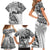 Fiji Rugby Family Matching Short Sleeve Bodycon Dress and Hawaiian Shirt Kaiviti Fijian Tribal World Cup White - Wonder Print Shop
