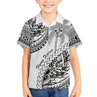 Fiji Rugby Kid Hawaiian Shirt Kaiviti Fijian Tribal World Cup White - Wonder Print Shop
