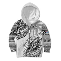 Fiji Rugby Kid Hoodie Kaiviti Fijian Tribal World Cup White - Wonder Print Shop