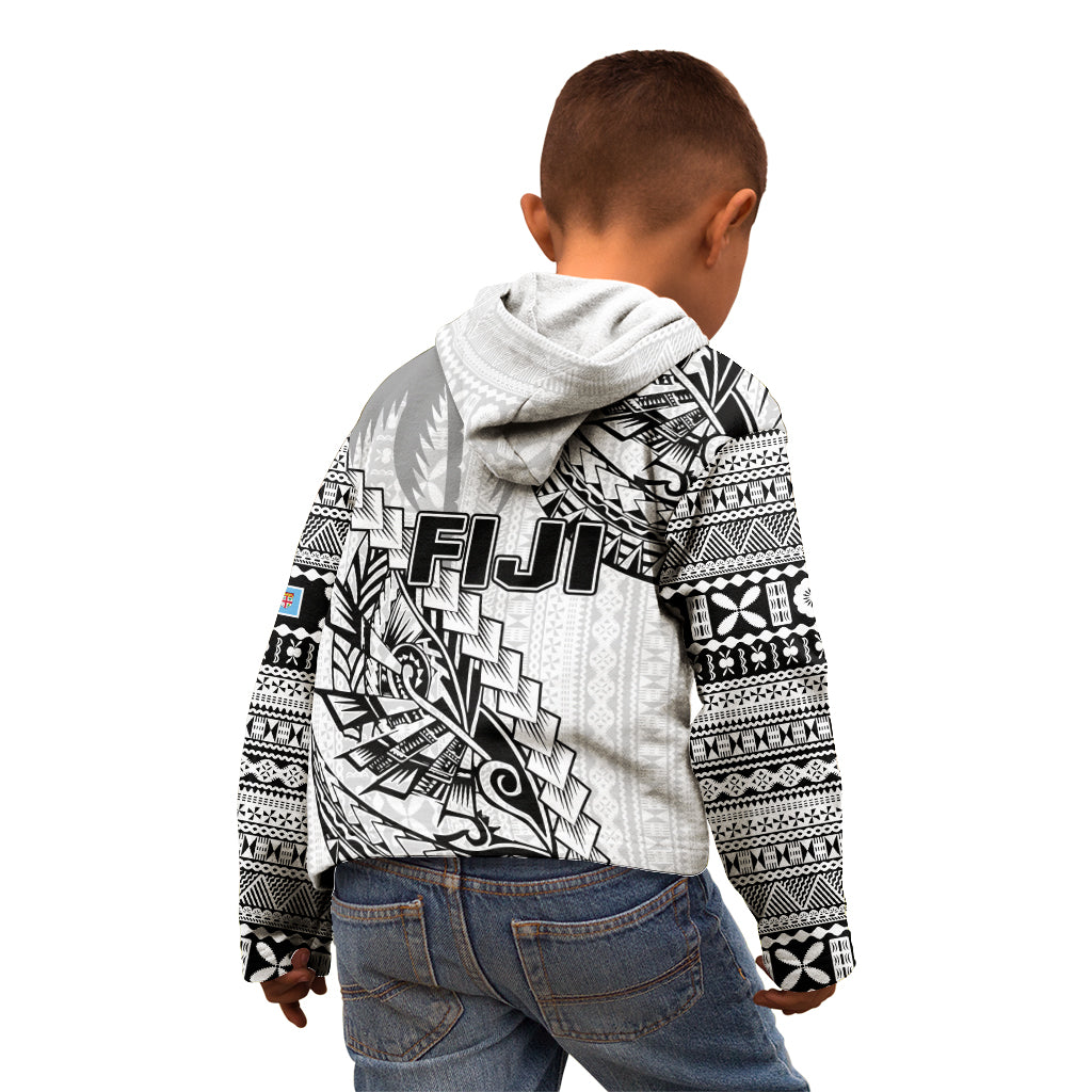 Fiji Rugby Kid Hoodie Kaiviti Fijian Tribal World Cup White - Wonder Print Shop