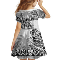Fiji Rugby Kid Short Sleeve Dress Kaiviti Fijian Tribal World Cup White - Wonder Print Shop