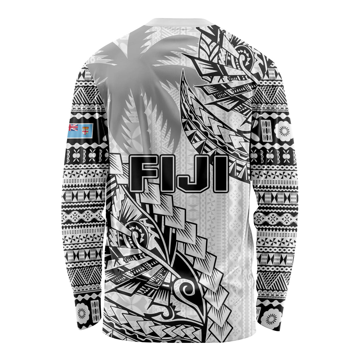 Fiji Rugby Long Sleeve Shirt Kaiviti Fijian Tribal World Cup White - Wonder Print Shop