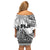 Fiji Rugby Off Shoulder Short Dress Kaiviti Fijian Tribal World Cup White - Wonder Print Shop