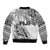Fiji Rugby Sleeve Zip Bomber Jacket Kaiviti Fijian Tribal World Cup White - Wonder Print Shop