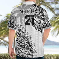 Custom Fiji Rugby Hawaiian Shirt Kaiviti Fijian Tribal World Cup White - Wonder Print Shop