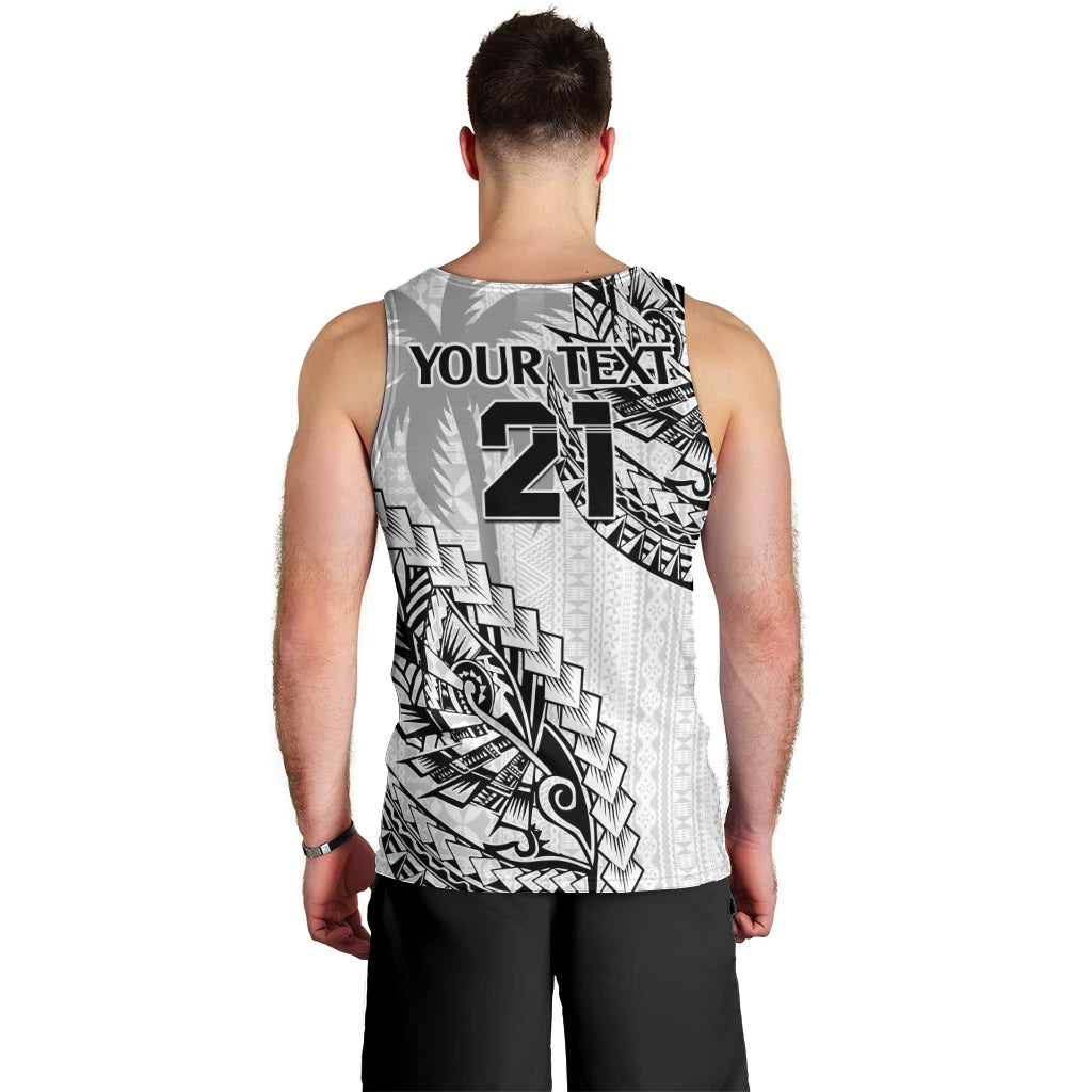 Custom Fiji Rugby Men Tank Top Kaiviti Fijian Tribal World Cup White - Wonder Print Shop