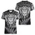 New Zealand Rugby Women V Neck T Shirt Silver Fern All Black Mix Ta Moko White Style - Wonder Print Shop