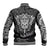 Personalised New Zealand Rugby Baseball Jacket Silver Fern All Black Mix Ta Moko White Style LT9 - Wonder Print Shop