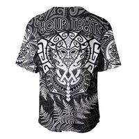 Personalised New Zealand Rugby Baseball Jersey Silver Fern All Black Mix Ta Moko White Style LT9 - Wonder Print Shop