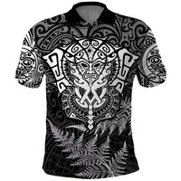 Personalised New Zealand Rugby Polo Shirt Silver Fern All Black Mix Ta Moko White Style - Wonder Print Shop