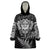 Personalised New Zealand Rugby Wearable Blanket Hoodie Silver Fern All Black Mix Ta Moko White Style - Wonder Print Shop