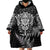 Personalised New Zealand Rugby Wearable Blanket Hoodie Silver Fern All Black Mix Ta Moko White Style - Wonder Print Shop