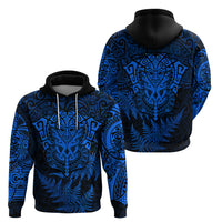 New Zealand Rugby Hoodie Silver Fern All Black Mix Ta Moko Blue Style - Wonder Print Shop