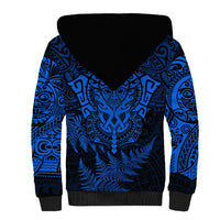 New Zealand Rugby Sherpa Hoodie Silver Fern All Black Mix Ta Moko Blue Style - Wonder Print Shop