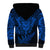 Personalised New Zealand Rugby Sherpa Hoodie Silver Fern All Black Mix Ta Moko Blue Style - Wonder Print Shop