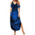 Personalised New Zealand Rugby Summer Maxi Dress Silver Fern All Black Mix Ta Moko Blue Style - Wonder Print Shop