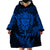 Personalised New Zealand Rugby Wearable Blanket Hoodie Silver Fern All Black Mix Ta Moko Blue Style - Wonder Print Shop