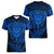 Personalised New Zealand Rugby Women V Neck T Shirt Silver Fern All Black Mix Ta Moko Blue Style - Wonder Print Shop