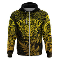 New Zealand Rugby Hoodie Silver Fern All Black Mix Ta Moko Gold Style - Wonder Print Shop