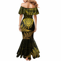 New Zealand Rugby Mermaid Dress Silver Fern All Black Mix Ta Moko Gold Style - Wonder Print Shop