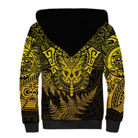New Zealand Rugby Sherpa Hoodie Silver Fern All Black Mix Ta Moko Gold Style - Wonder Print Shop