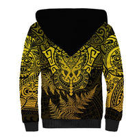 New Zealand Rugby Sherpa Hoodie Silver Fern All Black Mix Ta Moko Gold Style - Wonder Print Shop