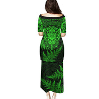 New Zealand Rugby Puletasi Silver Fern All Black Mix Ta Moko Green Style - Wonder Print Shop