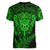 New Zealand Rugby Women V Neck T Shirt Silver Fern All Black Mix Ta Moko Green Style - Wonder Print Shop