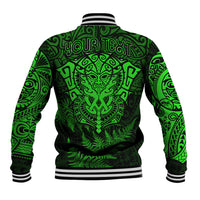 New Zealand Rugby Baseball Jacket Silver Fern All Black Mix Ta Moko Green Style LT9 - Wonder Print Shop