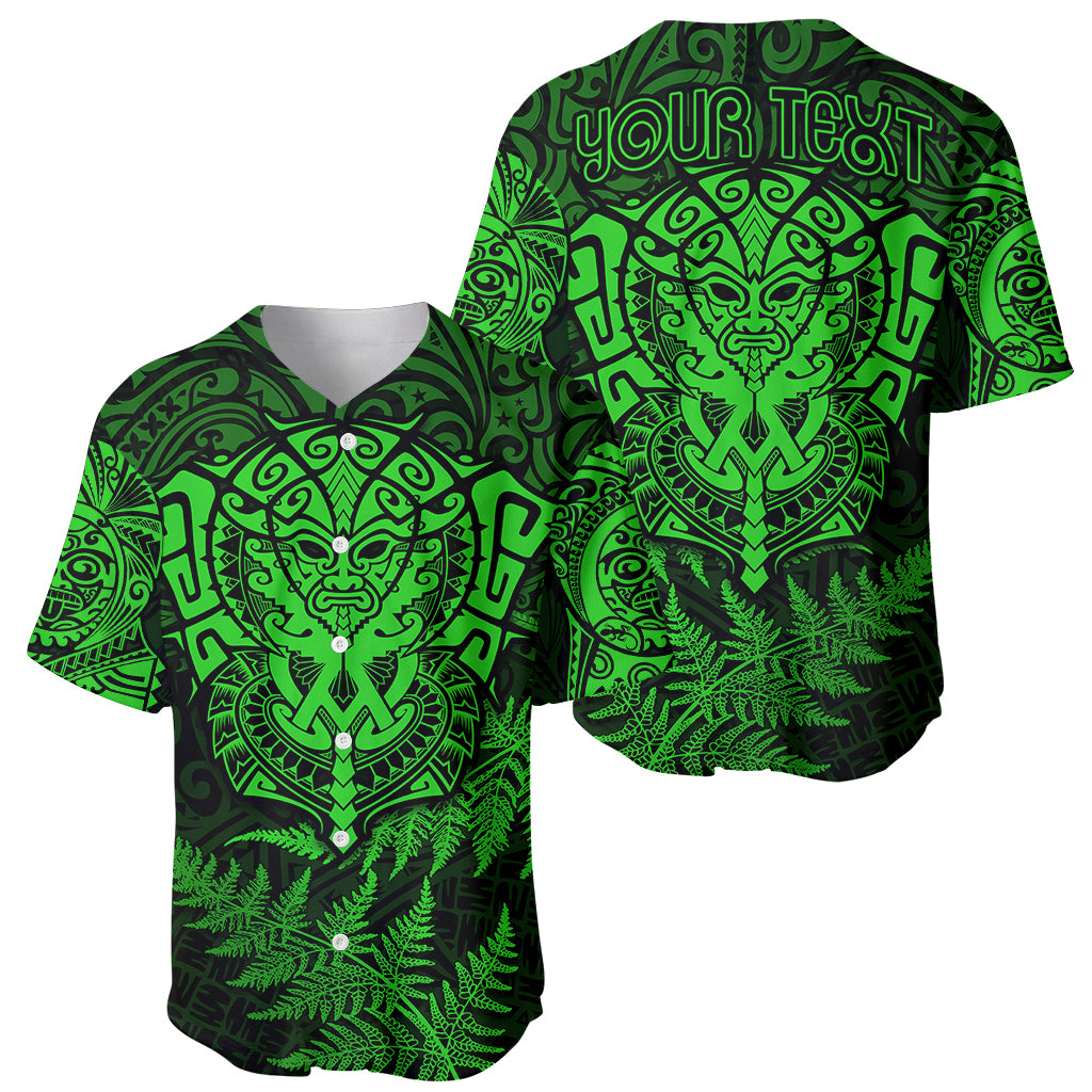 New Zealand Rugby Baseball Jersey Silver Fern All Black Mix Ta Moko Green Style LT9 - Wonder Print Shop
