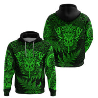 New Zealand Rugby Hoodie Silver Fern All Black Mix Ta Moko Green Style - Wonder Print Shop