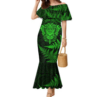 New Zealand Rugby Mermaid Dress Silver Fern All Black Mix Ta Moko Green Style - Wonder Print Shop