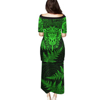 New Zealand Rugby Puletasi Silver Fern All Black Mix Ta Moko Green Style - Wonder Print Shop