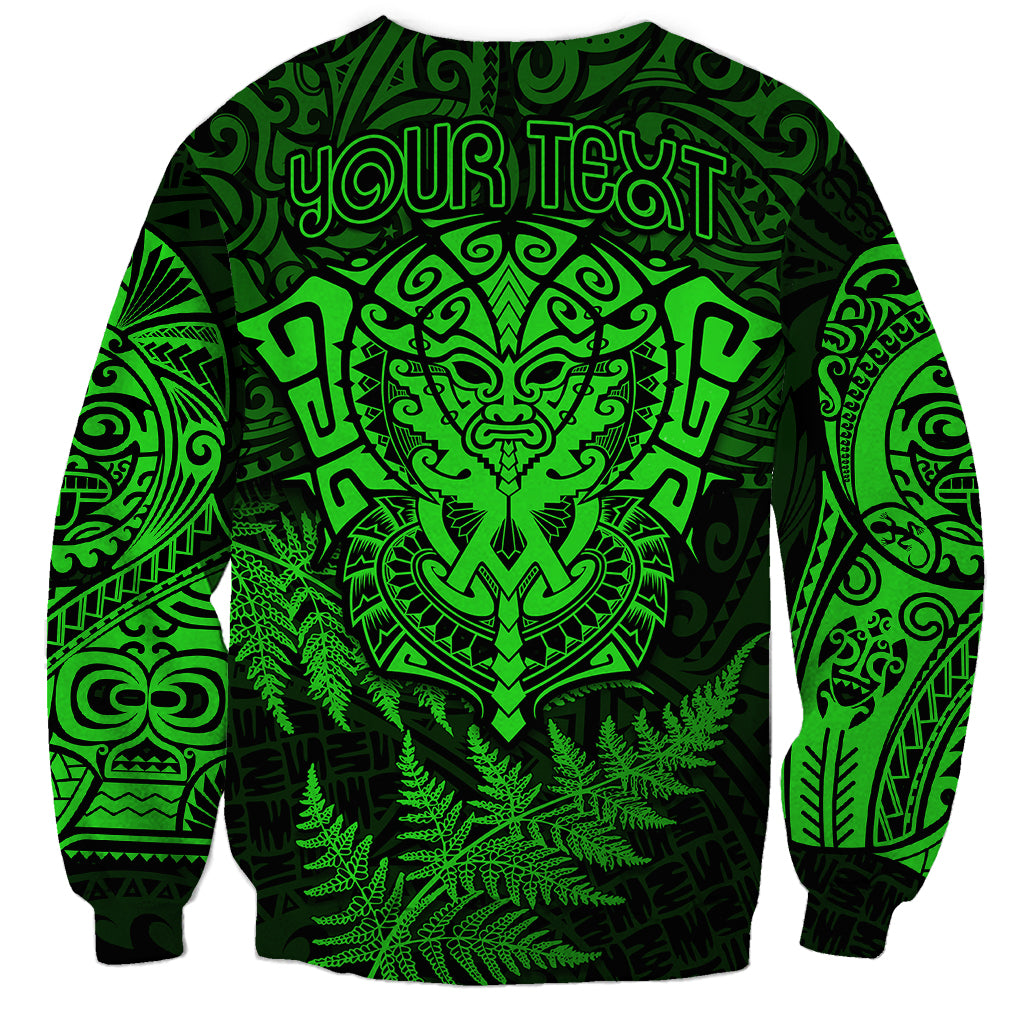 New Zealand Rugby Sweatshirt Silver Fern All Black Mix Ta Moko Green Style - Wonder Print Shop
