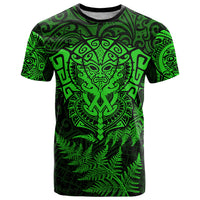 New Zealand Rugby T Shirt Silver Fern All Black Mix Ta Moko Green Style - Wonder Print Shop