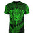 New Zealand Rugby Women V Neck T Shirt Silver Fern All Black Mix Ta Moko Green Style - Wonder Print Shop
